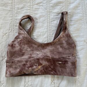 Lululemon shimmery taupe camo reversible Sports Bra size 6